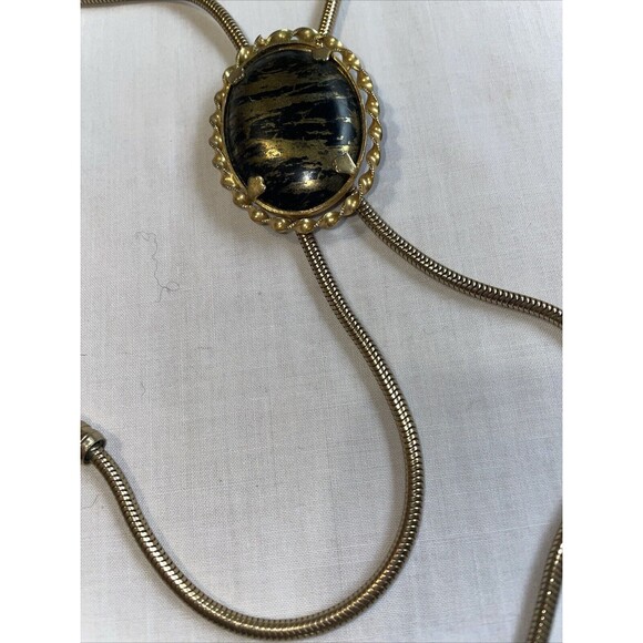 Unbranded Men’s Dressy Bolo Tie Sz 34” Gold Color (no Marks) Western Cowboy Vtg. - Picture 4 of 12